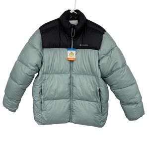 Columbia Mens Puffect III Jacket Sage Green Black Puffer Coat WM0403-462 NWT L
